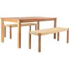 SAFAVIEH Outdoor Collection Aquina Natural Acacia Wood/Light Brown 3-Piece Dining Set(Natural/Natural)