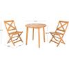SAFAVIEH Outdoor Collection Bruna Teak 3 Piece Bistro Set