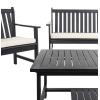 SAFAVIEH Outdoor Collection Burbank Black and White 4 Pc Outdoor Set(Black / Beige)