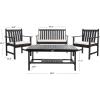 SAFAVIEH Outdoor Collection Burbank Black and White 4 Pc Outdoor Set(Black / Beige)