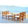 SAFAVIEH Outdoor Collection Burbank Black and White 4 Pc Outdoor Set(Natural / Beige)