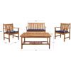 SAFAVIEH Outdoor Collection Burbank Black and White 4 Pc Outdoor Set(Natural / Navy)