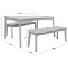 SAFAVIEH Outdoor Collection Europa Natural Acacia Wood 3-Piece Patio Dining Set(Grey)