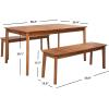 SAFAVIEH Outdoor Collection Europa Natural Acacia Wood 3-Piece Patio Dining Set(Natural)