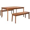 SAFAVIEH Outdoor Collection Europa Natural Acacia Wood 3-Piece Patio Dining Set(Natural)