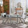 SAFAVIEH Outdoor Collection Gallo Ash Grey Acacia Wood 3-Piece Balcony Bistro Set(Ash Grey)