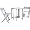 SAFAVIEH Outdoor Collection Gallo Ash Grey Acacia Wood 3-Piece Balcony Bistro Set(Ash Grey)
