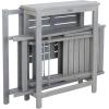 SAFAVIEH Outdoor Collection Gallo Ash Grey Acacia Wood 3-Piece Balcony Bistro Set(Ash Grey)