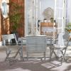 SAFAVIEH Outdoor Collection Gallo Ash Grey Acacia Wood 3-Piece Balcony Bistro Set(Ash Grey)