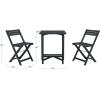 SAFAVIEH Outdoor Collection Gallo Ash Grey Acacia Wood 3-Piece Balcony Bistro Set(Dark Slate Gray)