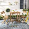 SAFAVIEH Outdoor Collection Gallo Ash Grey Acacia Wood 3-Piece Balcony Bistro Set(Natural)