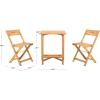 SAFAVIEH Outdoor Collection Gallo Ash Grey Acacia Wood 3-Piece Balcony Bistro Set(Natural)