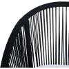 SAFAVIEH Outdoor Collection Halcott Black Rope/White Cushion 4-Piece Conversation Patio Set(Black / White)