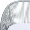 SAFAVIEH Outdoor Collection Halcott Grey/White Wicker 4-Piece Conversation Patio Set