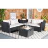 SAFAVIEH Outdoor Collection Helga Black/Light Grey Wicker Conversation Patio Set