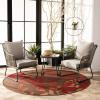 SAFAVIEH Outdoor Collection Jensen Natural Brown Rattan/Grey Seat Cushion 3-Piece Patio Lounge Bistro Set with Table (PAT9008A)(Grey / Grey)