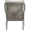 SAFAVIEH Outdoor Collection Jensen Natural Brown Rattan/Grey Seat Cushion 3-Piece Patio Lounge Bistro Set with Table (PAT9008A)(Grey / Grey)