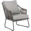 SAFAVIEH Outdoor Collection Jensen Natural Brown Rattan/Grey Seat Cushion 3-Piece Patio Lounge Bistro Set with Table (PAT9008A)(Grey / Grey)
