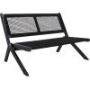 SAFAVIEH Outdoor Collection Kobina Black Acacia Wood/Black Rope Foldable Bench(Black/Black)