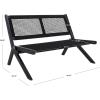 SAFAVIEH Outdoor Collection Kobina Black Acacia Wood/Black Rope Foldable Bench(Black/Black)
