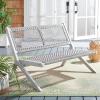 SAFAVIEH Outdoor Collection Kobina Black Acacia Wood/Black Rope Foldable Bench(Grey/Grey)