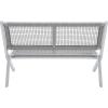 SAFAVIEH Outdoor Collection Kobina Black Acacia Wood/Black Rope Foldable Bench(Grey/Grey)