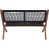 SAFAVIEH Outdoor Collection Kobina Black Acacia Wood/Black Rope Foldable Bench(Natural/Black)
