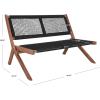 SAFAVIEH Outdoor Collection Kobina Black Acacia Wood/Black Rope Foldable Bench(Natural/Black)