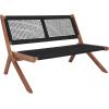 SAFAVIEH Outdoor Collection Kobina Black Acacia Wood/Black Rope Foldable Bench(Natural/Black)
