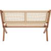 SAFAVIEH Outdoor Collection Kobina Black Acacia Wood/Black Rope Foldable Bench(Natural/Natural)