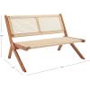 SAFAVIEH Outdoor Collection Kobina Black Acacia Wood/Black Rope Foldable Bench(Natural/Natural)