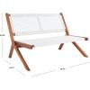 SAFAVIEH Outdoor Collection Kobina Black Acacia Wood/Black Rope Foldable Bench(Natural/White)