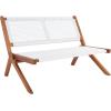 SAFAVIEH Outdoor Collection Kobina Black Acacia Wood/Black Rope Foldable Bench(Natural/White)