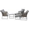 SAFAVIEH Outdoor Collection Lonra Natural Rattan/Grey Cushion 7-Piece Patio Chaise Lounge Set (PAT9019A-2BX)(Grey / Grey)