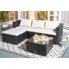 SAFAVIEH Outdoor Collection Madalina Black/Light Grey Wicker Conversation Patio Set