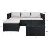 SAFAVIEH Outdoor Collection Madalina Black/Light Grey Wicker Conversation Patio Set