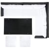 SAFAVIEH Outdoor Collection Miki Black/White Cushion Wicker 6-Piece Corner Set(Black / White)