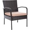 SAFAVIEH Outdoor Collection Moore Black Rattan/Beige Cushion 3-Piece Patio Lounge Bistro Set with Table (PAT9009A)(Brown / Beige)