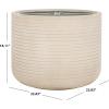 SAFAVIEH Outdoor Collection Nardo Beige Cement Ficonstone Planter Pot(Beige)