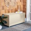 SAFAVIEH Outdoor Collection Oliveira Natural/White Cushion Box(Beige/White)