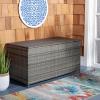 SAFAVIEH Outdoor Collection Oliveira Natural/White Cushion Box(Grey/White)