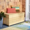 SAFAVIEH Outdoor Collection Oliveira Natural/White Cushion Box(Natural/White)