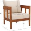 SAFAVIEH Outdoor Collection Owen Natural Brown/Taupe Cushion Solid Wood Chair Set of 2