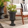 SAFAVIEH Outdoor Collection Paul Traditional Brown Planter (Fully Assembled)(Black)