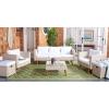 SAFAVIEH Outdoor Collection Presla Natural/White 6-Piece Patio Living Set PAT7715D-3BX(Beige / White)