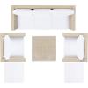 SAFAVIEH Outdoor Collection Presla Natural/White 6-Piece Patio Living Set PAT7715D-3BX(Beige / White)