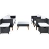 SAFAVIEH Outdoor Collection Presla Natural/White 6-Piece Patio Living Set PAT7715D-3BX(Black / White)