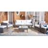 SAFAVIEH Outdoor Collection Presla Natural/White 6-Piece Patio Living Set PAT7715D-3BX(Grey Brown / White)