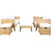 SAFAVIEH Outdoor Collection Presla Natural/White 6-Piece Patio Living Set PAT7715D-3BX(Natural / White)