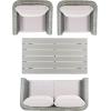 SAFAVIEH Outdoor Collection Tarien Black Wicker/Beige Cushion 4-Piece Patio Backyard Living Set(Grey/Grey)